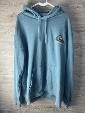 Vintage Quicksilver Hoodie Size XL Navy Blue Sweatshirt Y2K Skate Surf